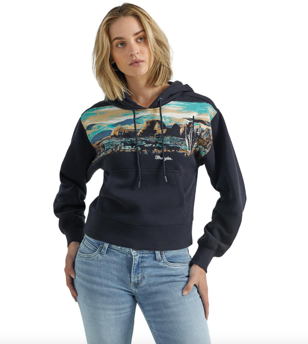 WRANGLER WOMENS RETRO NAVY HOODIE