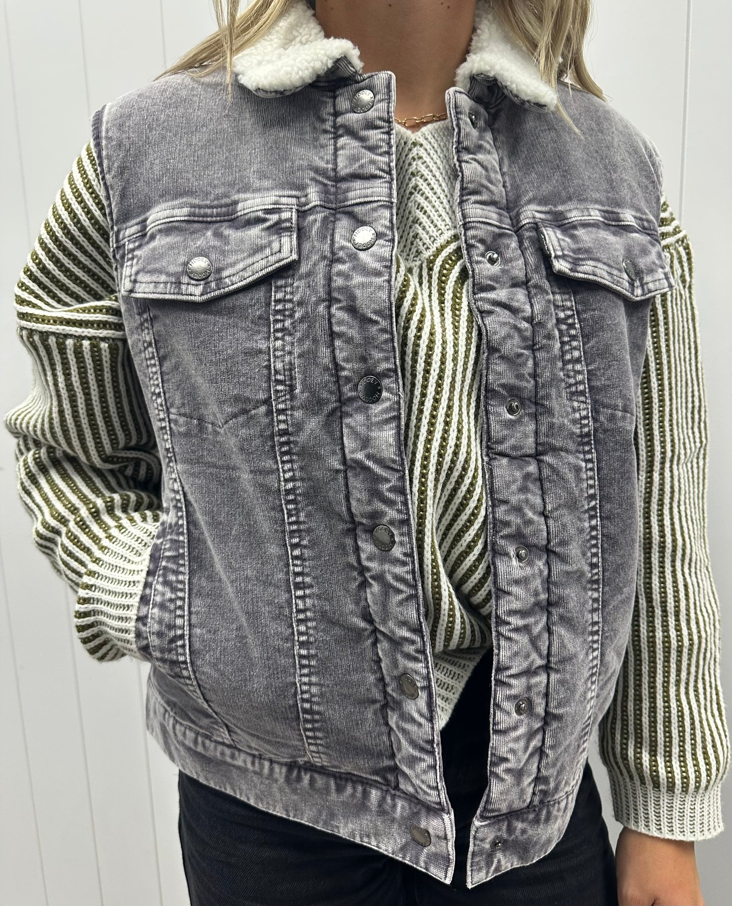 HOOEY LIGHT PURPLE CORDUROY SHERPA VEST