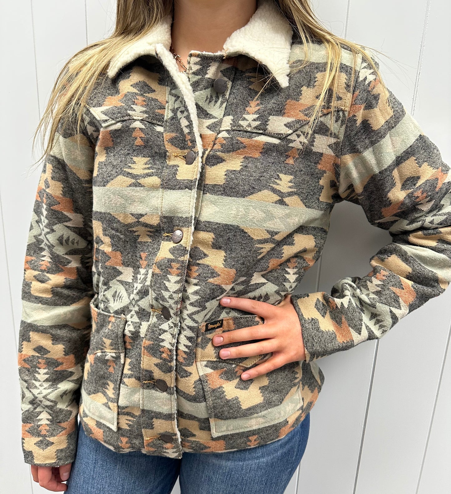 WRANGLERS WOMENS AZTEC MULTIPRINT JACKET