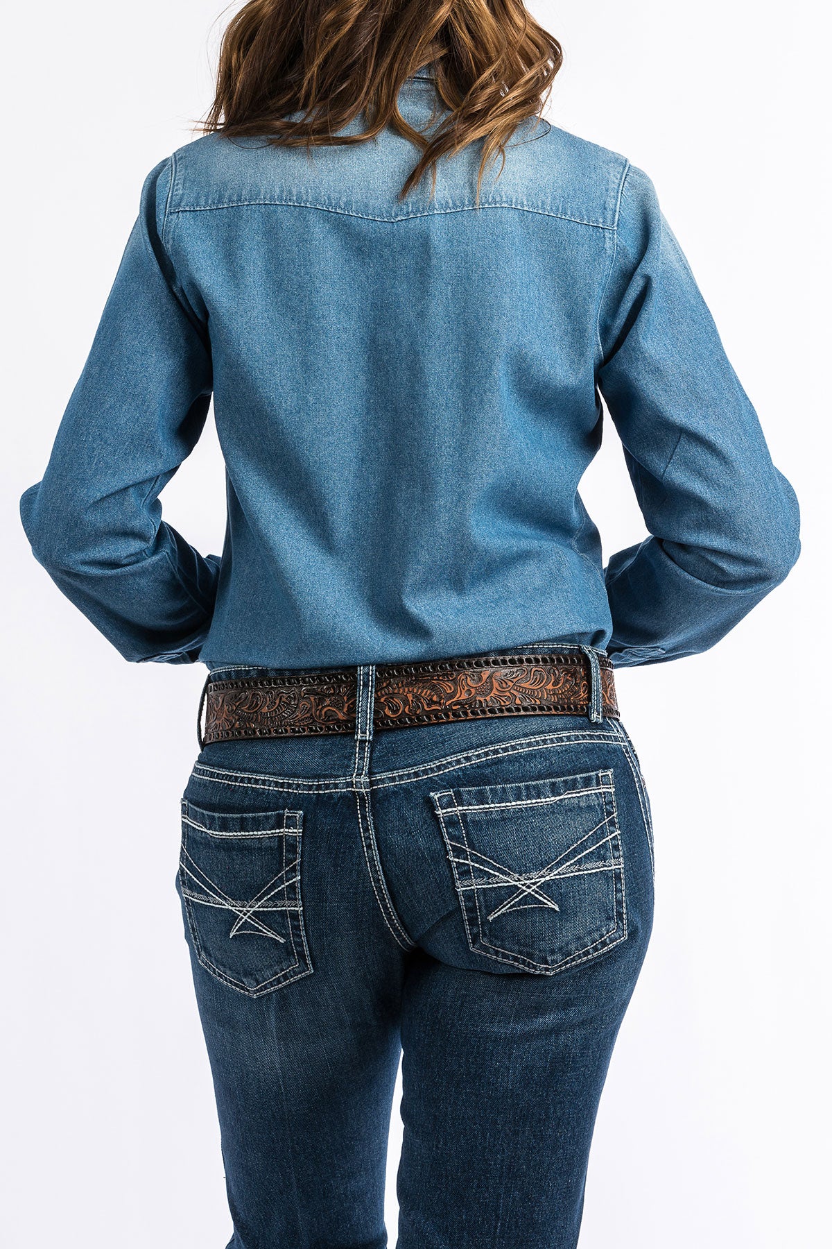 WOMENS CINCH L/S DENIM BUTTON UP