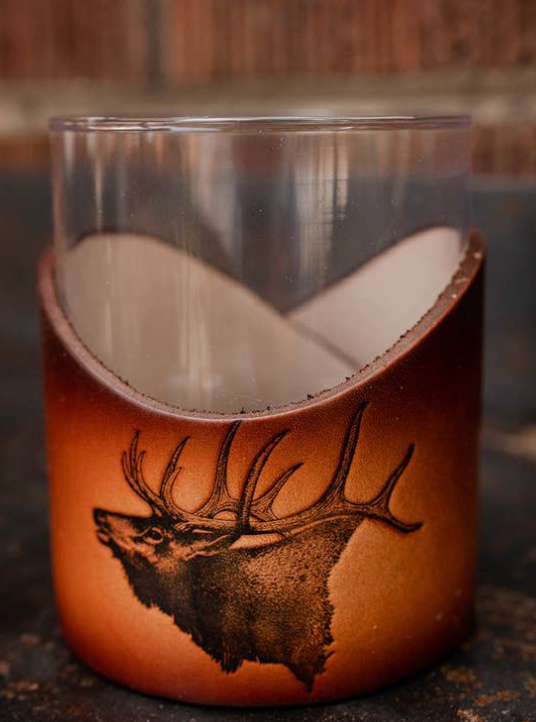 LEATHER WRAPPED ROCK GLASSES