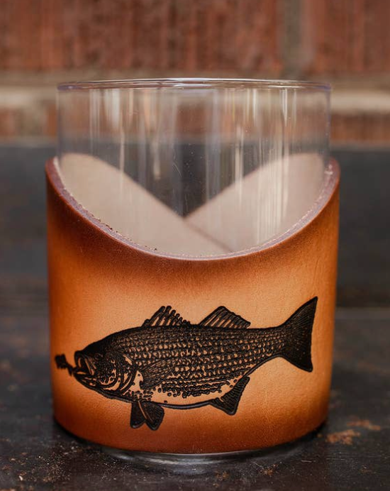 LEATHER WRAPPED ROCK GLASSES