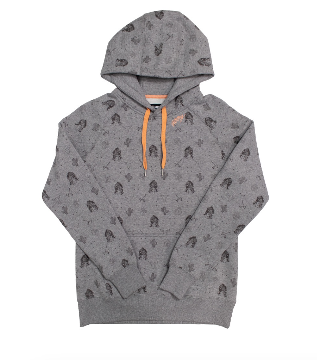 HOOEY WOMENS PLAINS GREY LOGO HOODIE