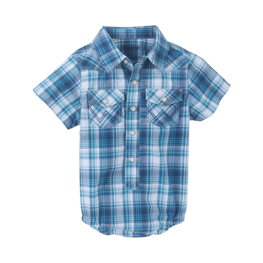WRANGLER BABY TURQUOISE PLAID TOP