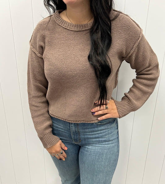 OUT-SEAM KNIT SWEATER