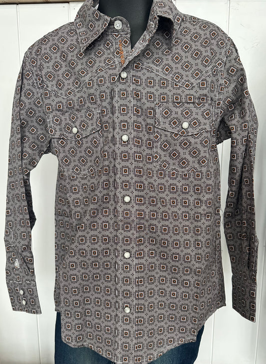 CINCH BOYS SLATE GREY BUTTON UP