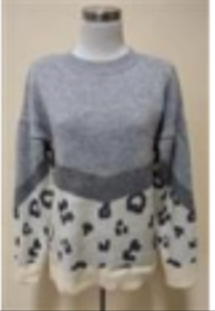 GREY CHEETAH SWEATER