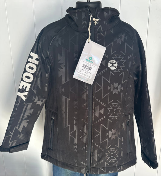 HOOEY YOUTH LADIES AZTEC SOFTSHELL BLACK JACKET