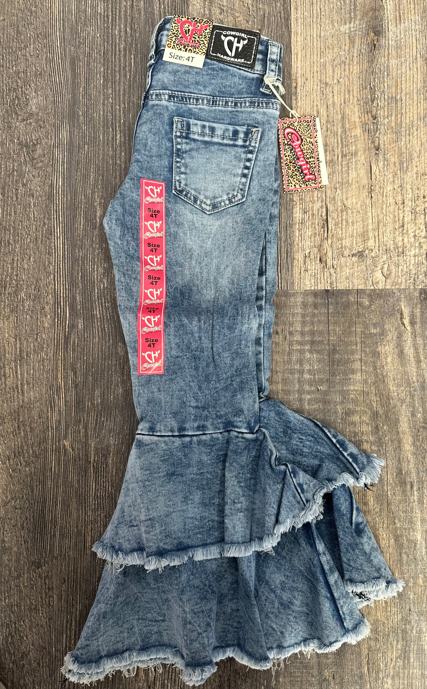 GIRLS DOUBLE RUFFLE BELL BOTTOMS