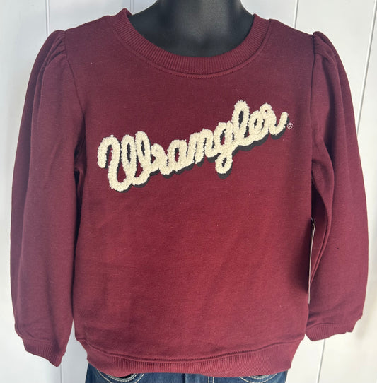WRANGLER GIRLS BURGUNDY GRAPHIC LONG SLEEVE