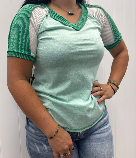 VINTAGE MINT RAGLAN SHORT SLEEVE
