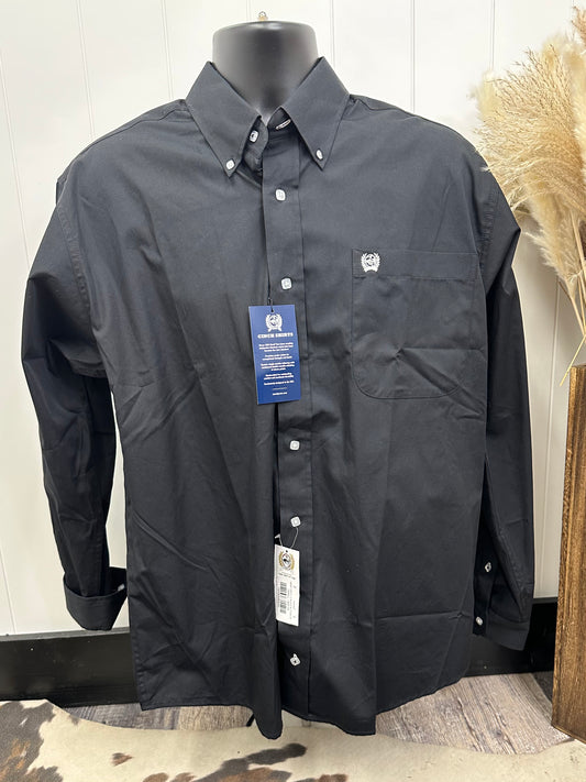 MENS CINCH L/S BLACK BUTTON UP