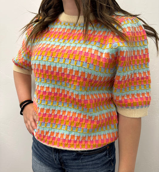 MULTI COLOR SUMMER SWEATER TOP