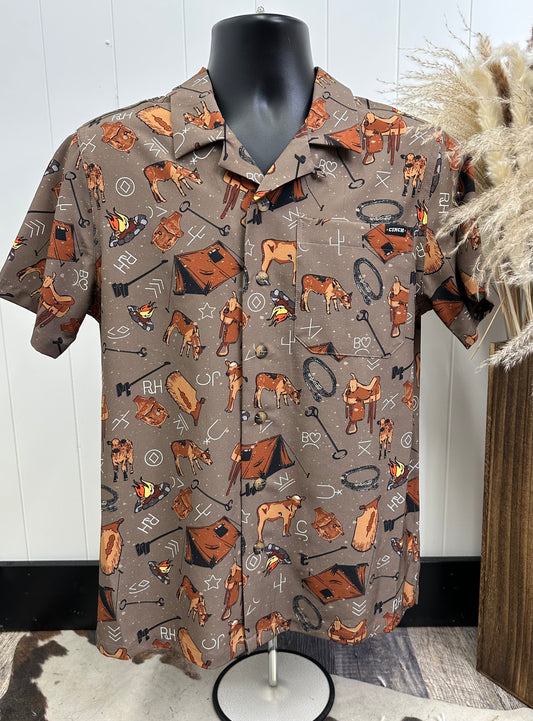 CINCH SHORT SLEEVE CAMP BUTTON UP