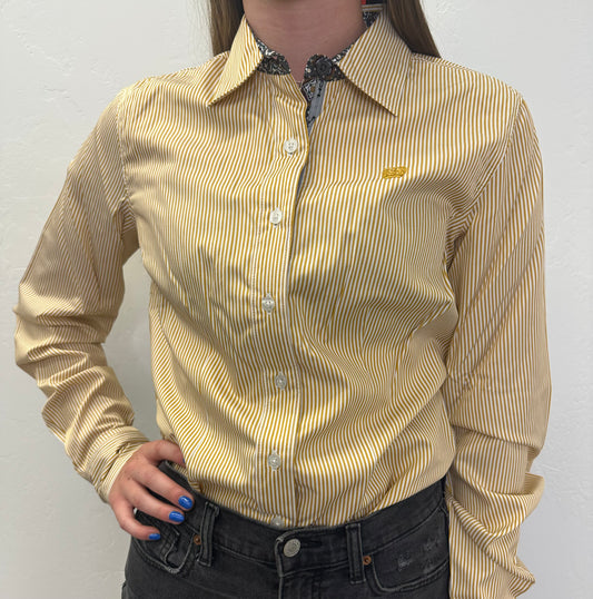 CINCH WOMEN'S GOLD/WHITE STRIPE LONG SLEEVE