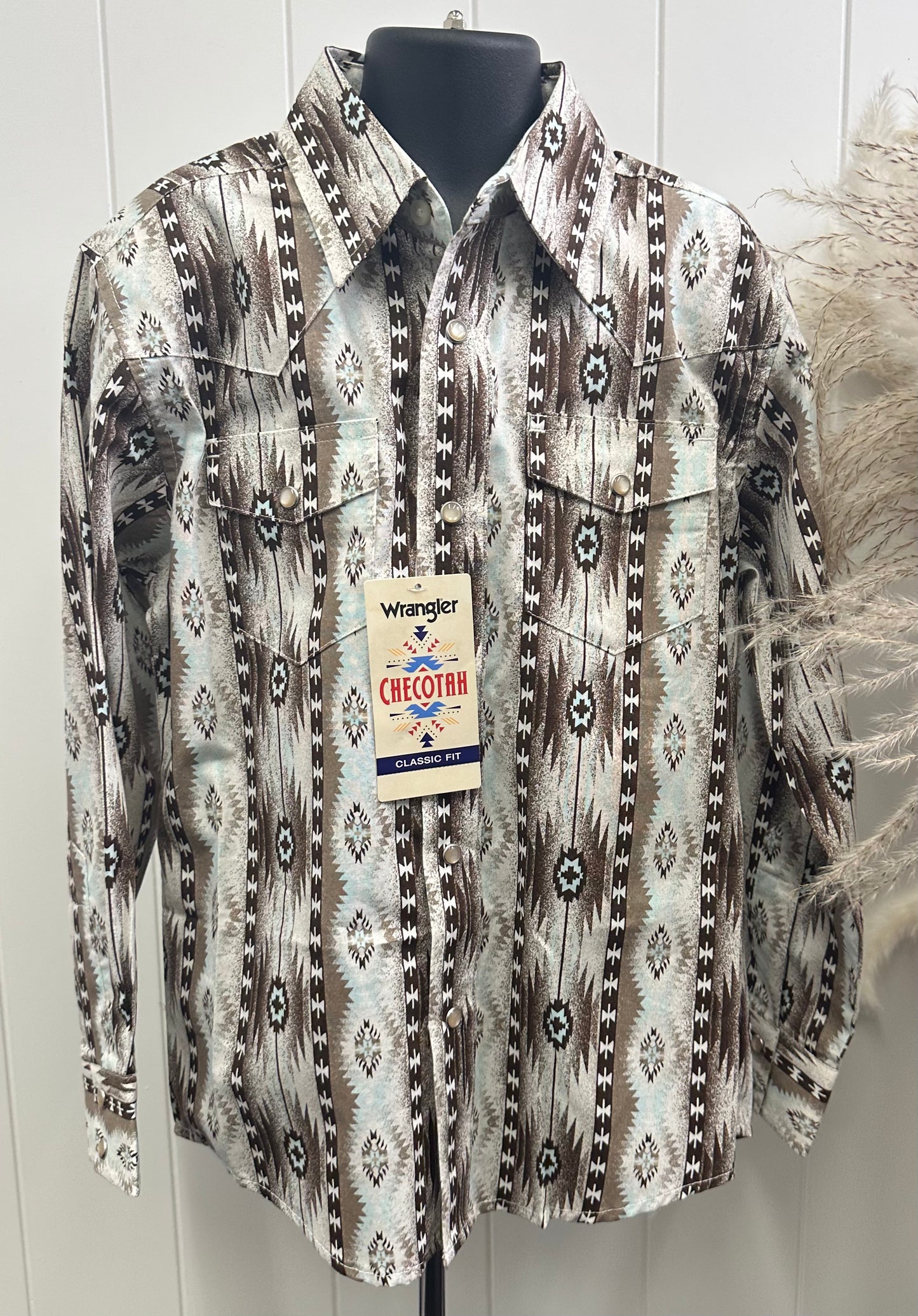 WRANGLER BOYS BROWN CHECOTAH LS