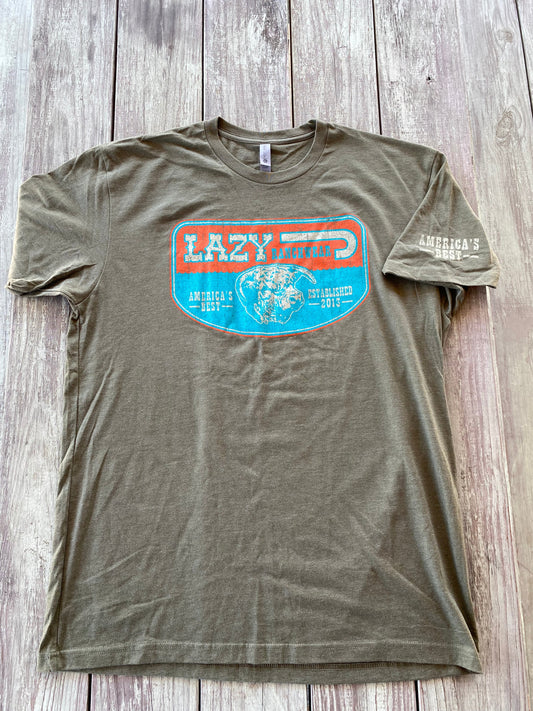 LAZY J UNISEX ARMY GREEN GRAPHIC TEE