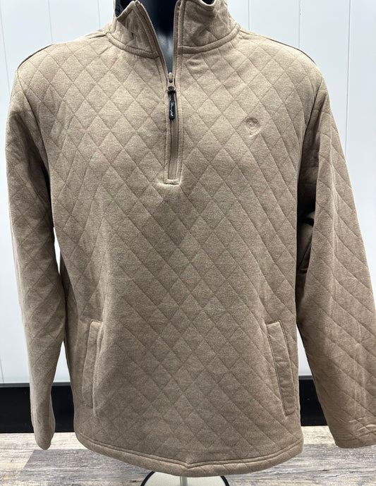 WRANGLER MENS BEIGE KNIT ZIP UP