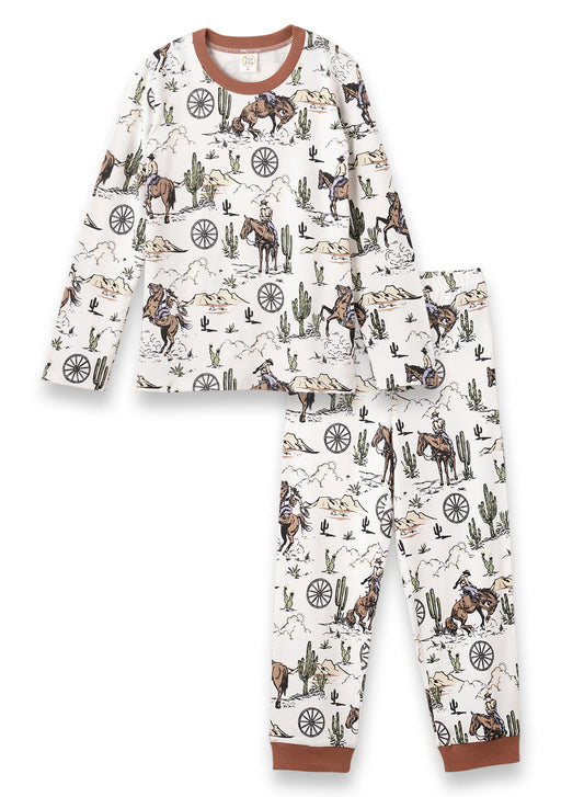 KIDS TAN ON THE RANGE PAJAMA SET