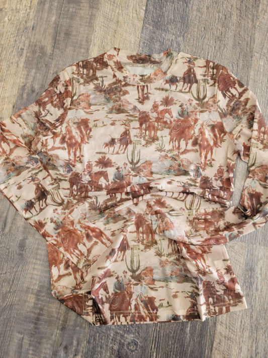 MESH LONG SLEEVE TOP