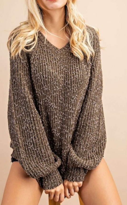 OLIVE POPCORN SWEATER