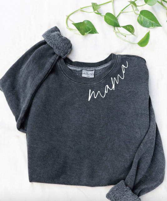 MAMA NECK PRINT CREW