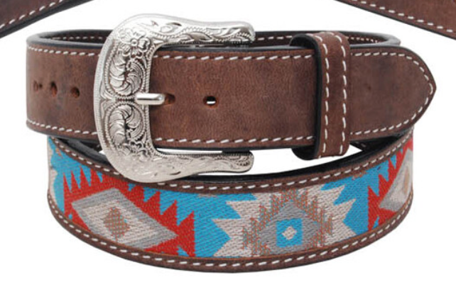 AZTEC CLOTH AND LEATHER TWISTED X BELTS