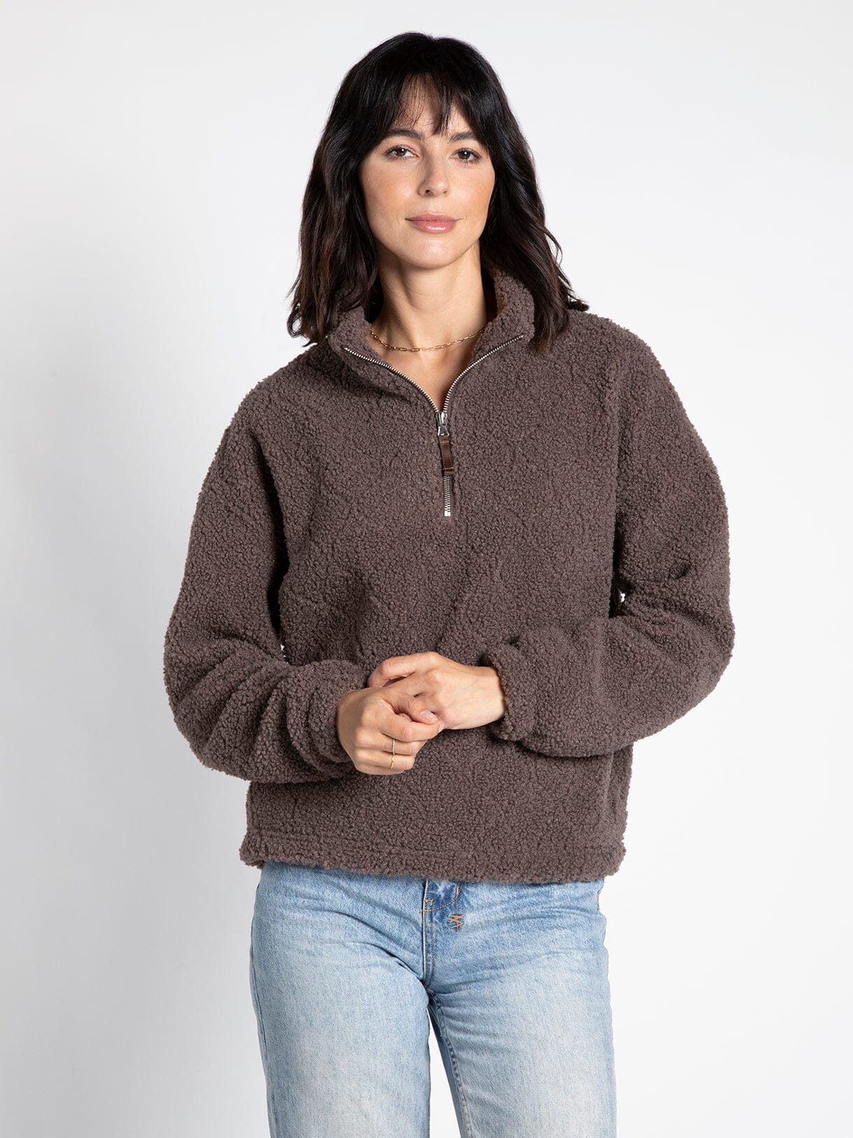 BROWN SHERPA PULLOVER