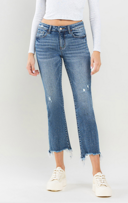 LOVERVET MID RISE ANKLE BOOTCUT JEANS